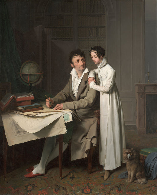 La leçon de géographie (Portrait de Monsieur Gaudry et de sa fille) - Louis Boilly