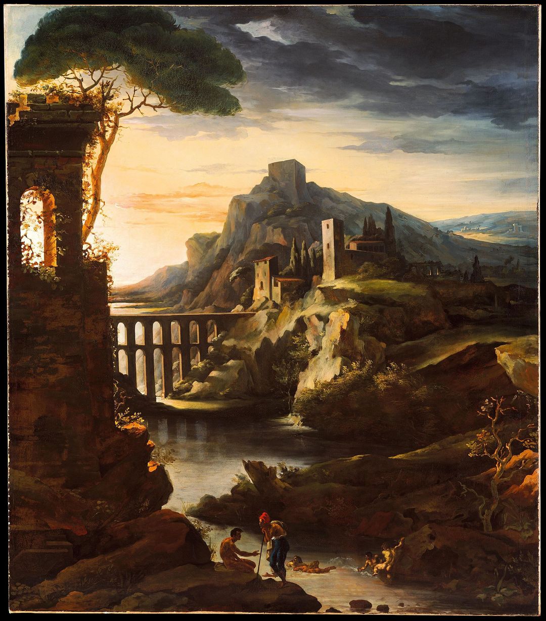 Soirée : Paysage avec un aqueduc - Théodore Géricault