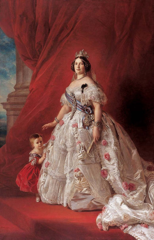Portrait de la reine Isabelle II d'Espagne et de sa fille Isabella - Franz Xaver Winterhalter