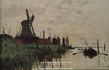 Moulin à vent et bateau à Zaandam - Tableau Monet
