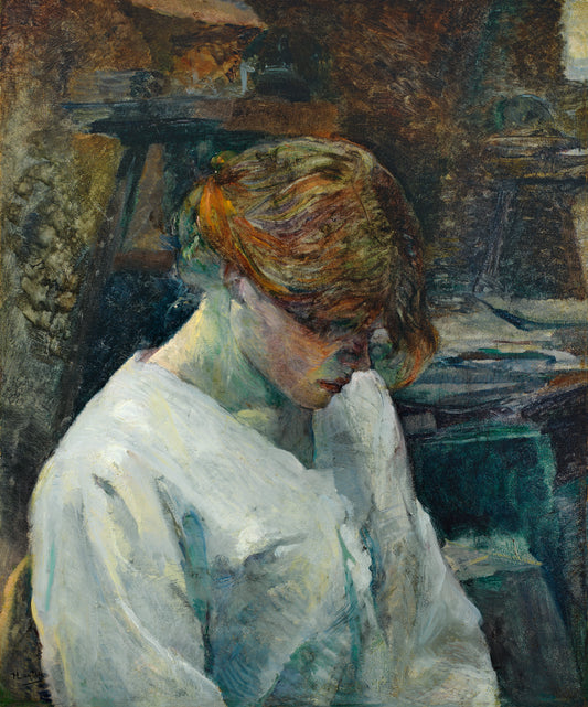 La Rousse dans une blouse blanche - Toulouse Lautrec