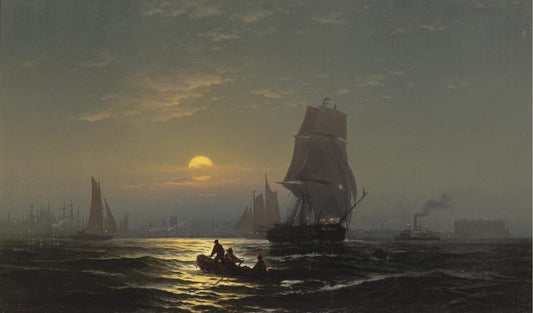 Le port de New York au clair de lune - Edward Moran