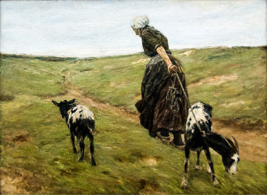 Femme avec des chèvres dans les dunes - Max Liebermann