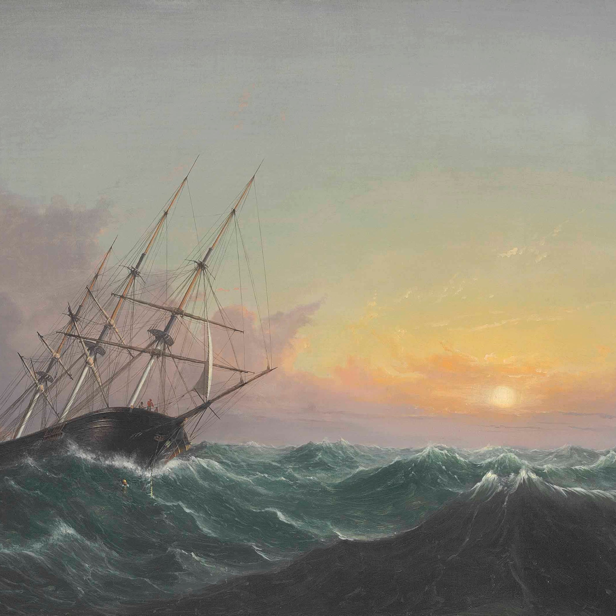 Une tempête qui s'éloigne, un navire qui glisse sur son câble, 1858 - Fitz Henry Lane
