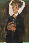 Autoportrait au gilet, debout (1911) - Egon Schiele