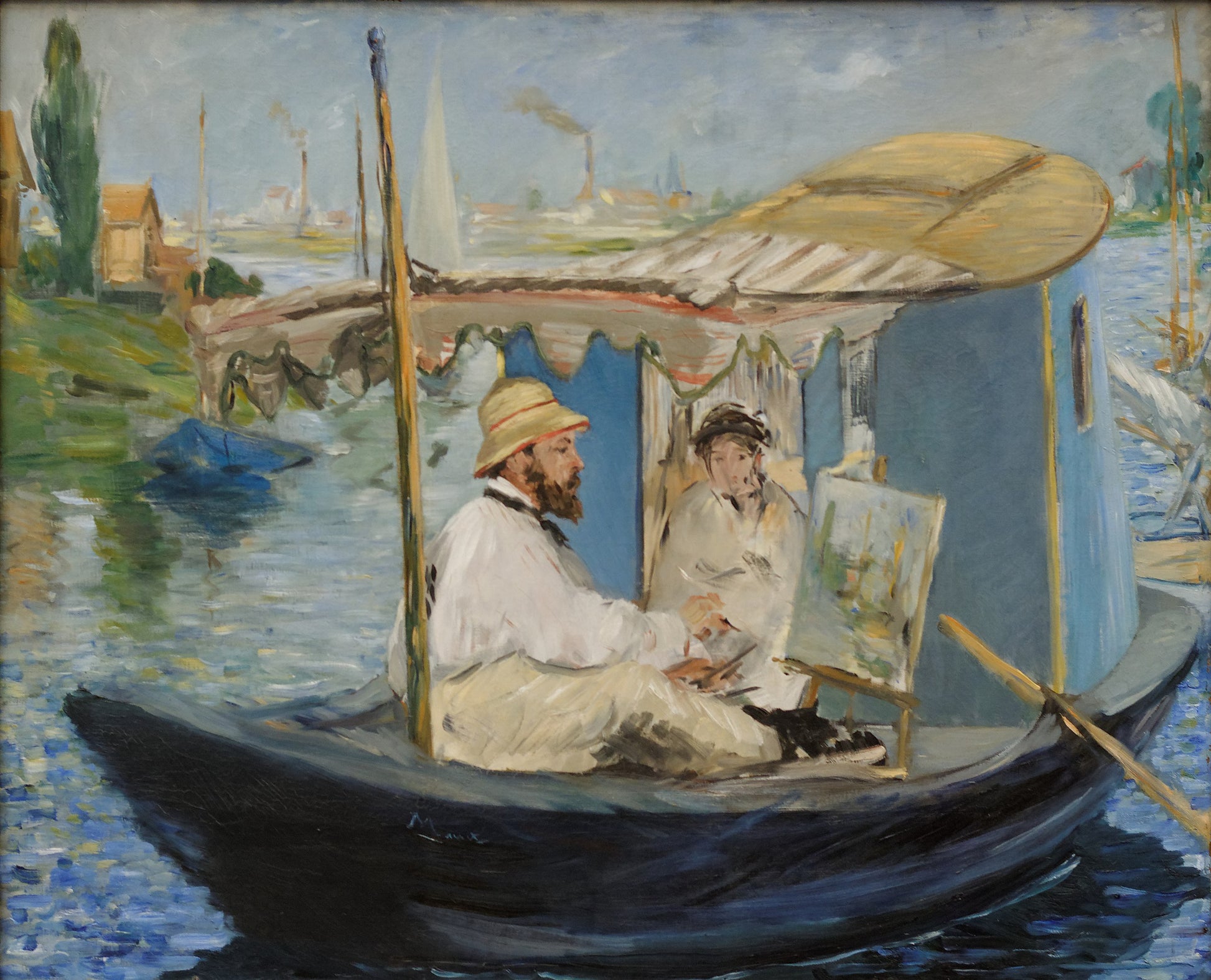 Claude Monet peignant dans son atelier - Edouard Manet