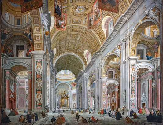 Intérieur de la basilique Saint Pierre de Rome - Giovanni Paolo Panini