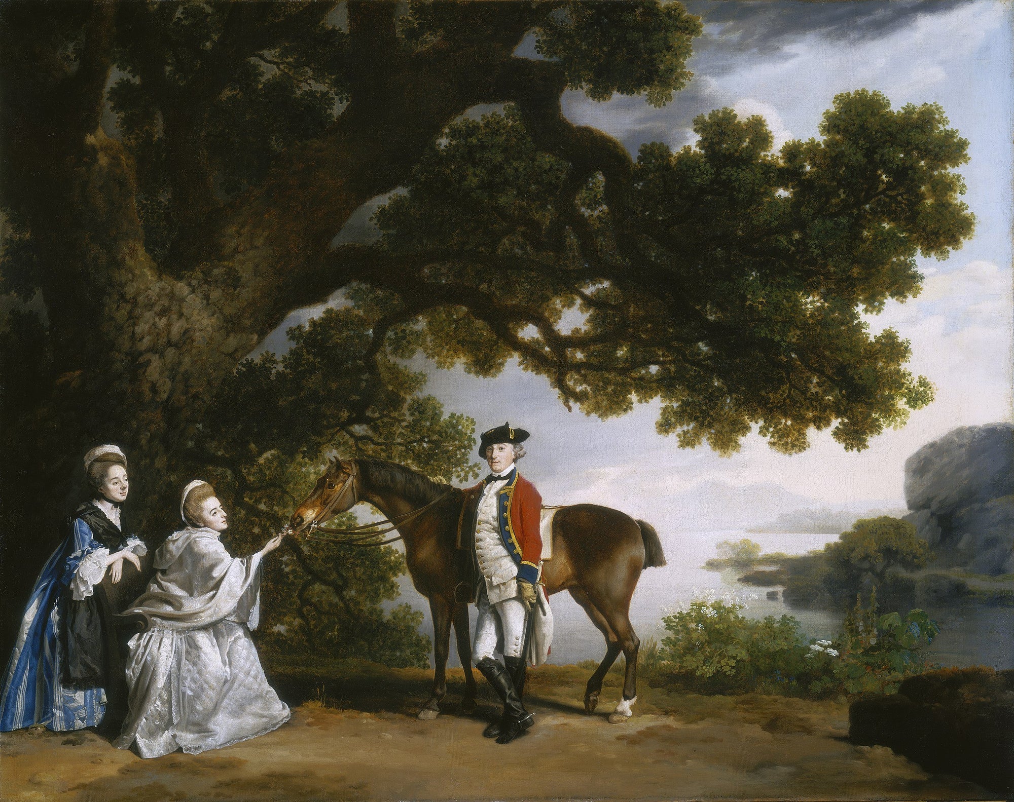 Capitaine Samuel Sharpe Pocklington avec son épouse, Pleasance, et peut-être sa sœur, Frances - George Stubbs