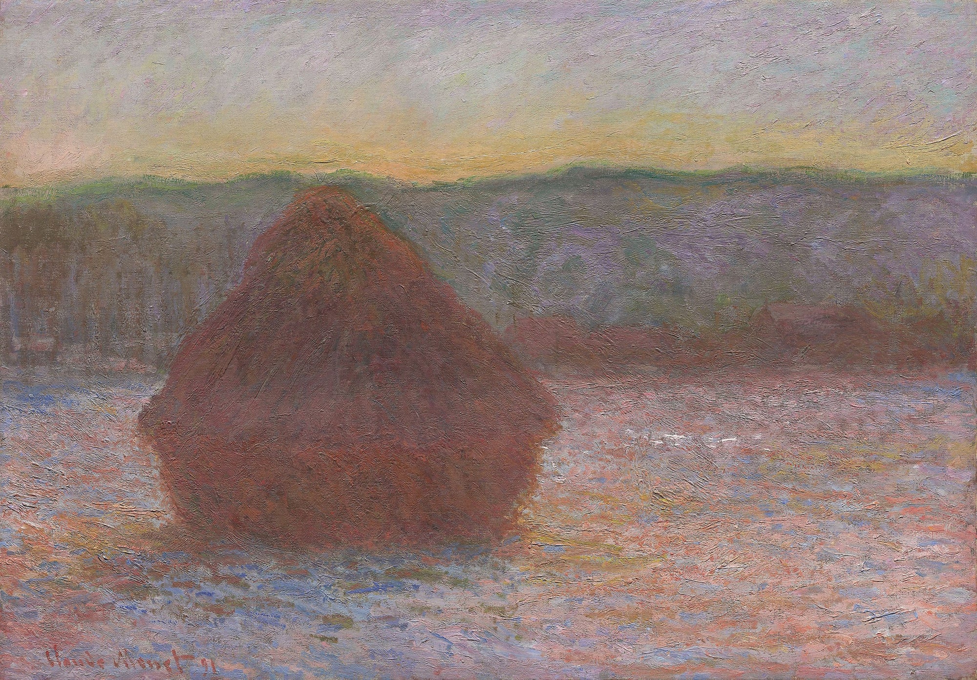 Meule, dégel, crépuscule - Claude Monet