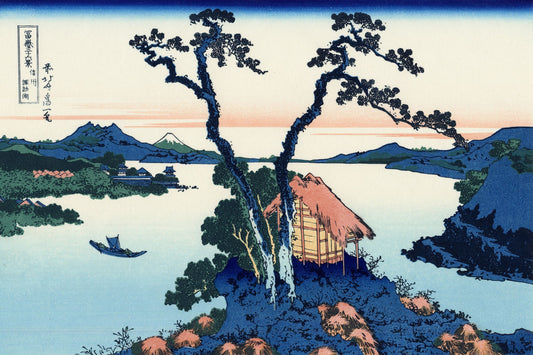 Le lac Suwa dans la province de Shinano - Katsushika Hokusai