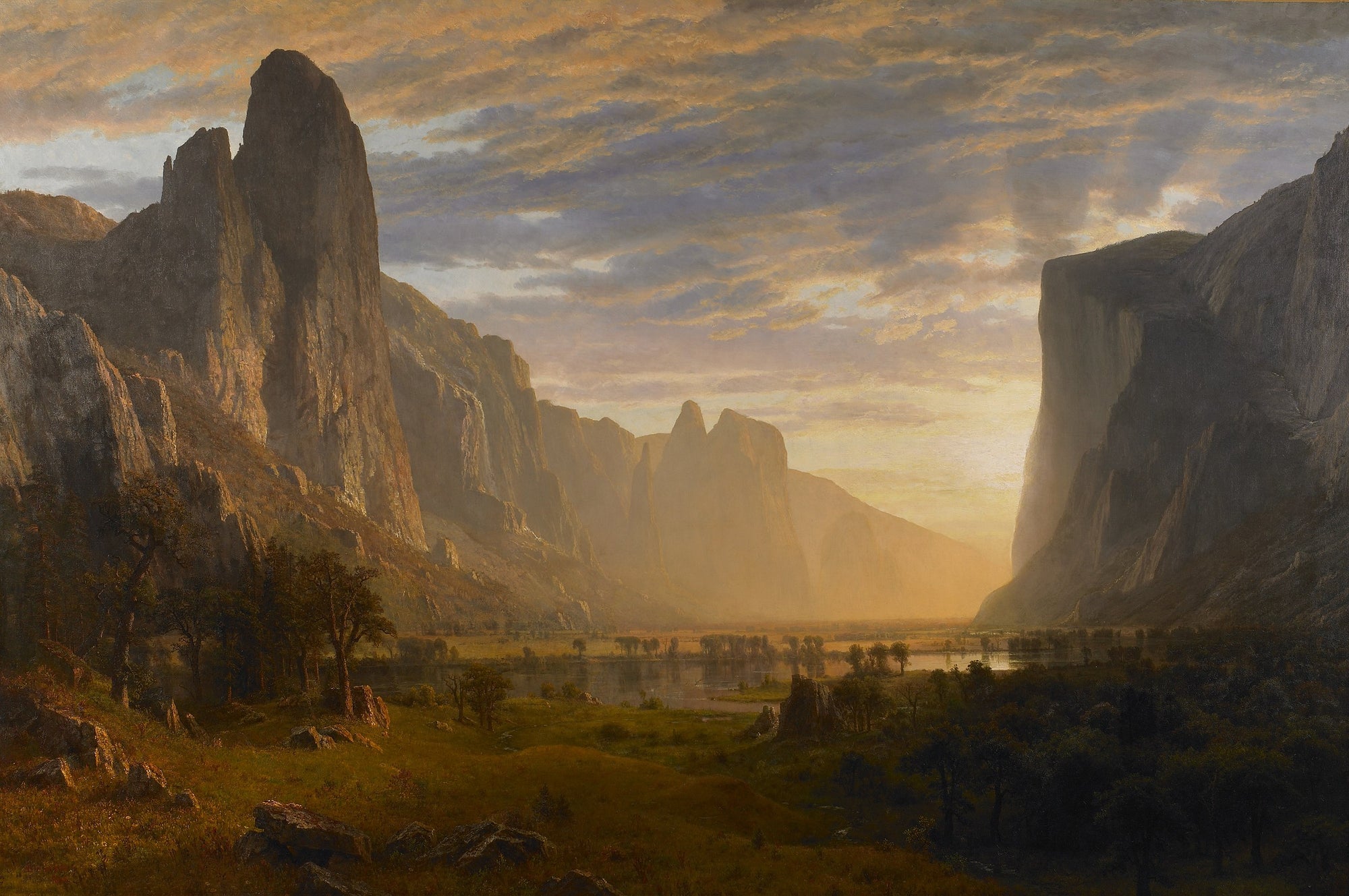 Vue sur la vallée de Yosemite, Californie - Albert Bierstadt