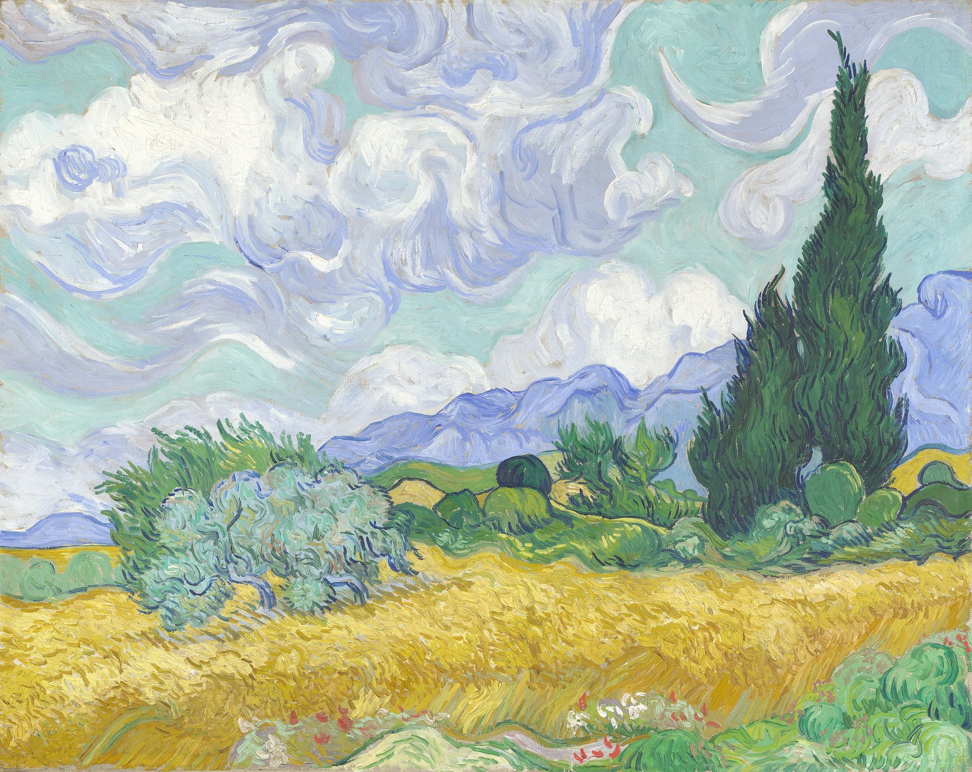 Cyprès aux blés d'or - Van Gogh