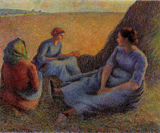 Repos pendant la récolte du foin - Camille Pissarro