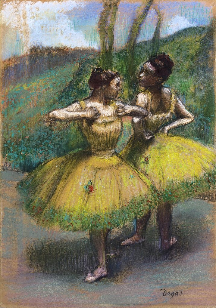 Danseuses jupes jaunes (Deux danseuses en jaune) - Edgar Degas