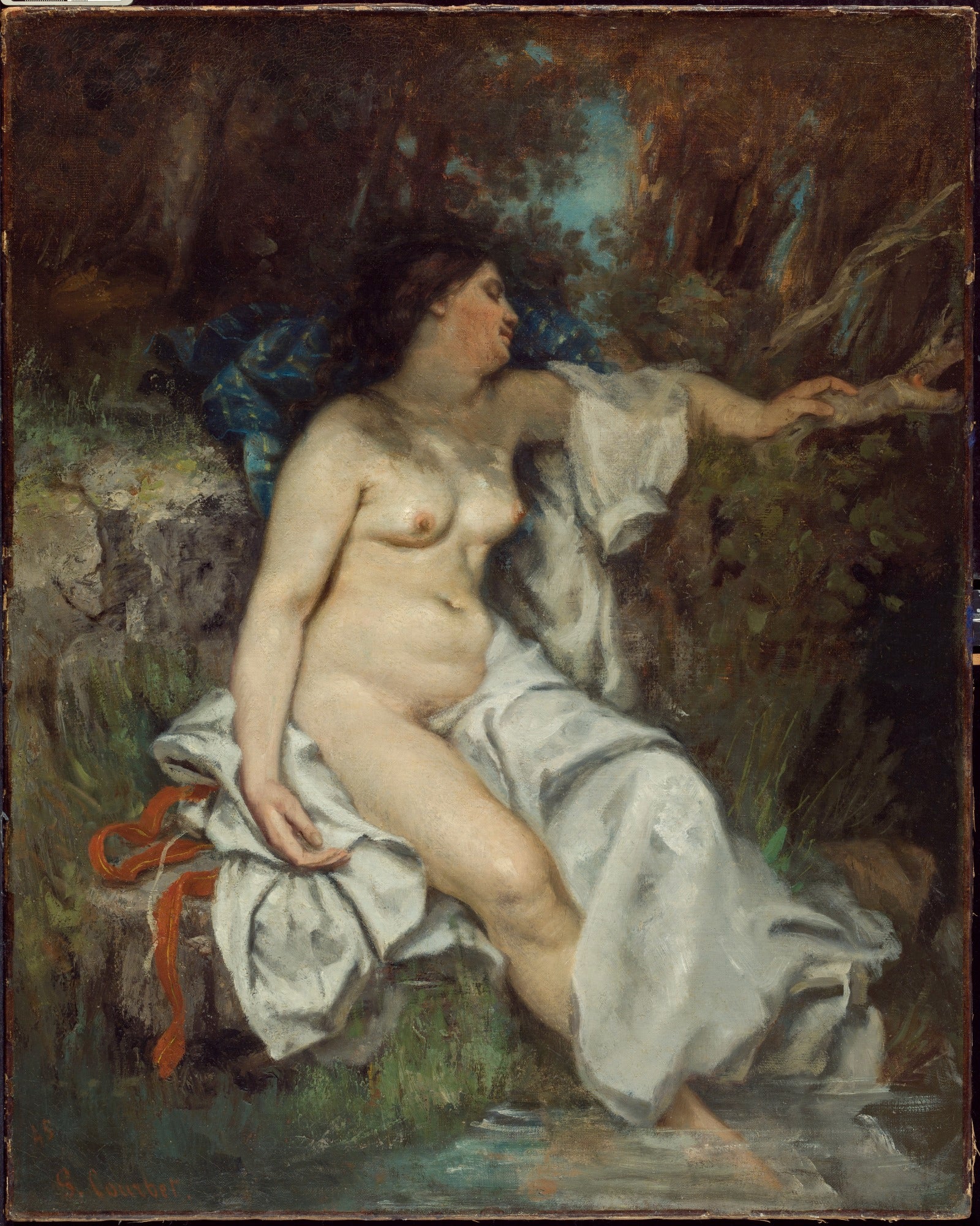 Baigneur dormant au bord d'un ruisseau - Gustave Courbet