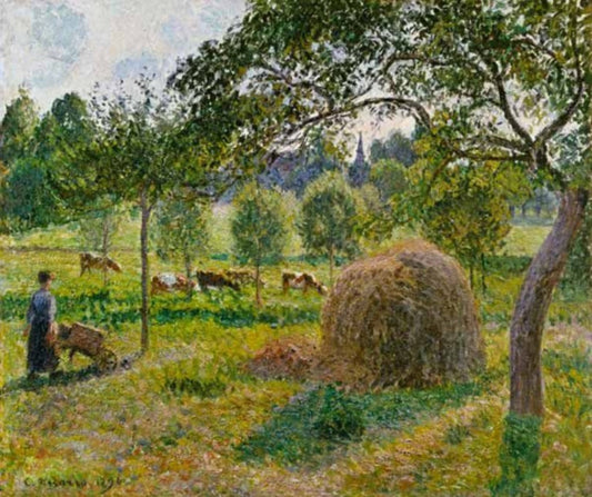 Coucher du soleil à Eragny - Camille Pissarro