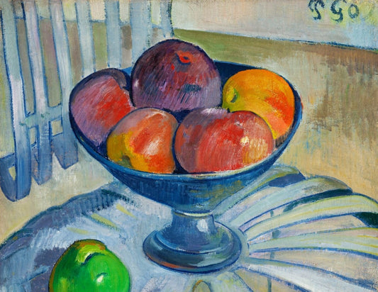 Plat de fruits sur une chaise de jardin - Paul Gauguin