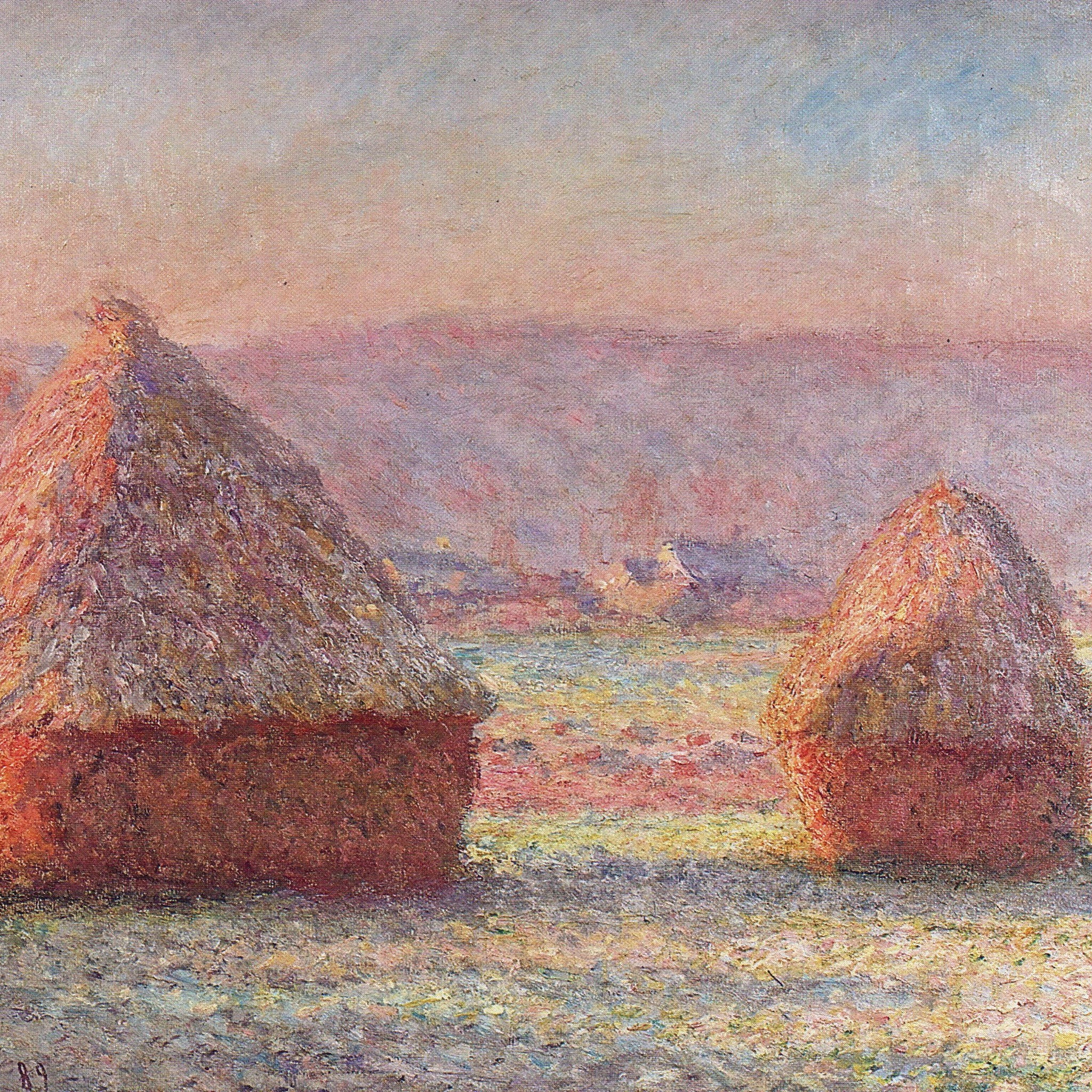 Les Meules, effet de gelée blanche - Claude Monet