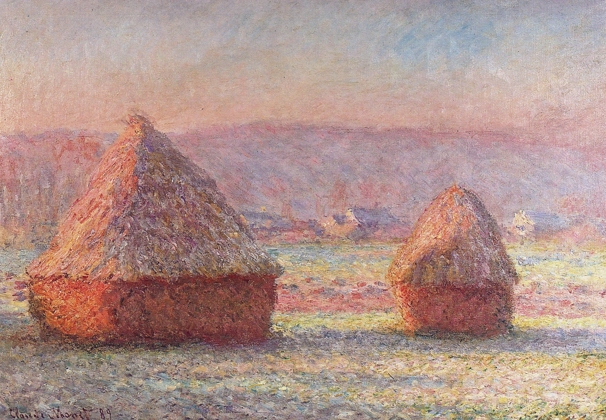 Les Meules, effet de gelée blanche - Claude Monet