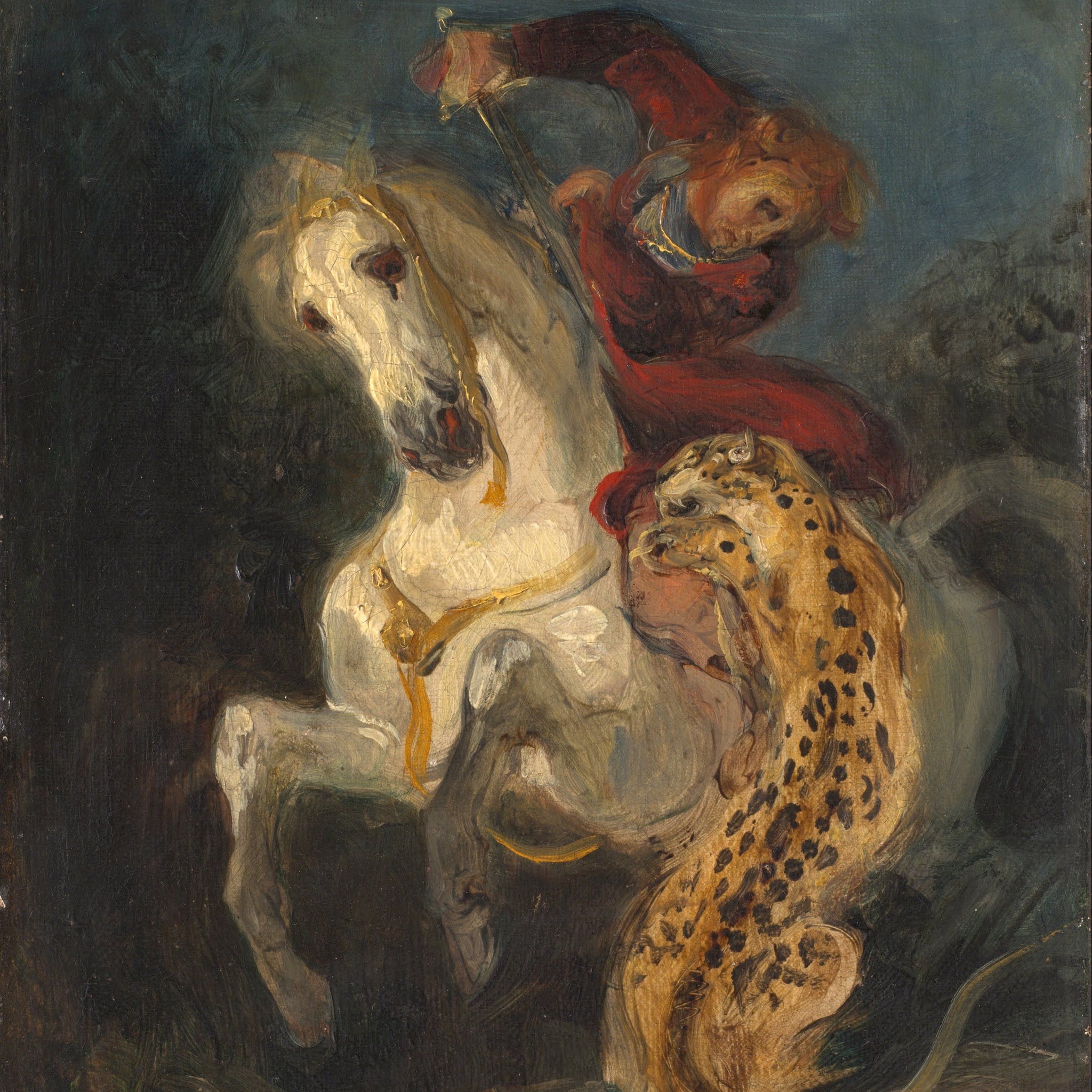 Un cavalier attaqué par un jaguar - Eugène Delacroix