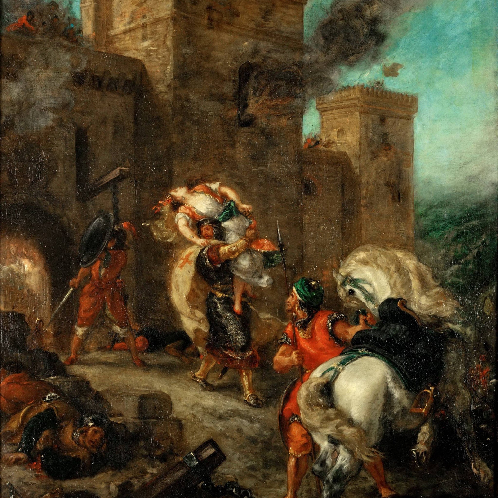 Rebecca violée par un Templier lors du sac du château de Frondeboeuf - Eugène Delacroix