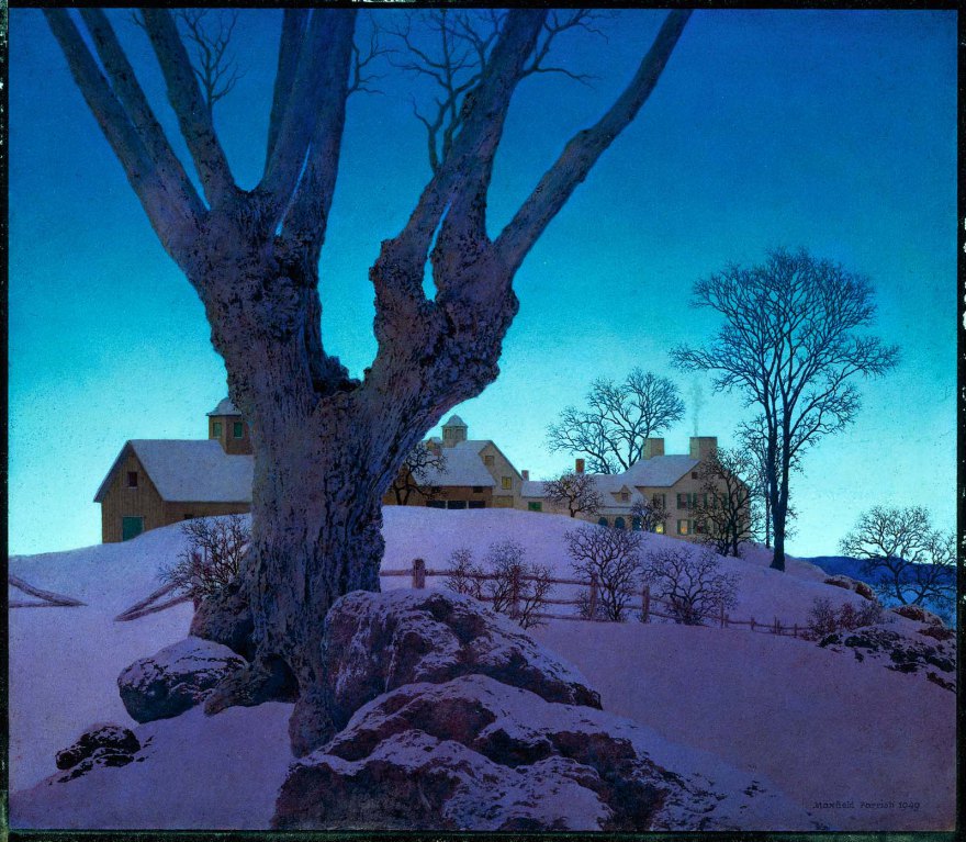 Ferme Hill Top, hiver - Maxfield Parrish