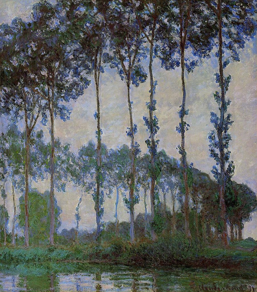 Peupliers au bord de l'Epte, temps couvert - Claude Monet