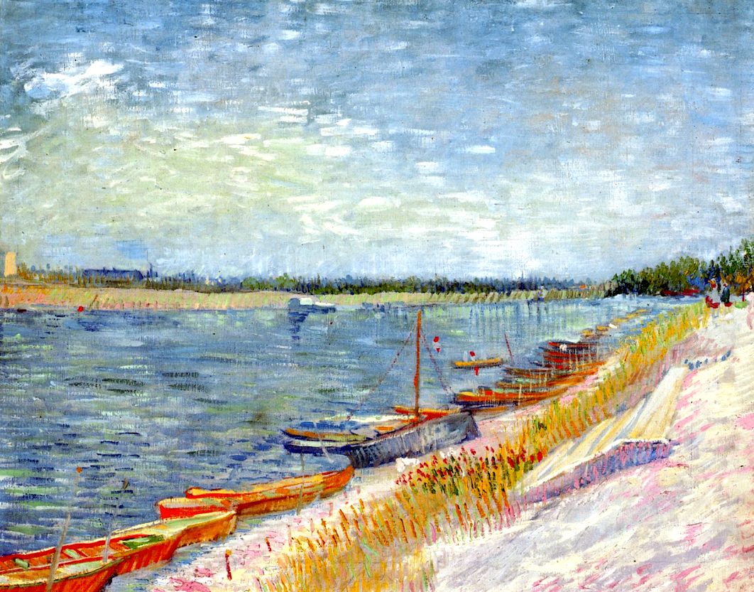 Bateaux à rames amarrés - Van Gogh