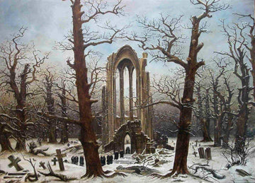 Cimetière de monastère dans la neige - Caspar David Friedrich