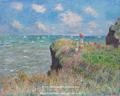 Promenade sur la falaise, Pourville - Tableau paysage Monet