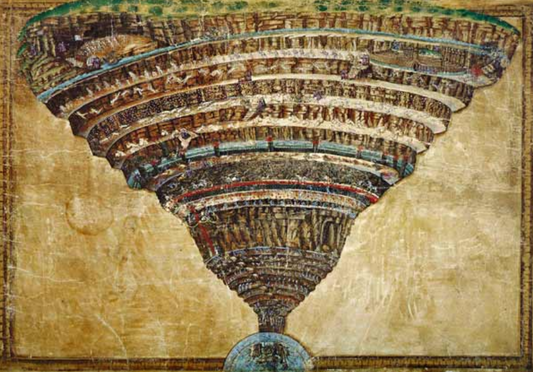Illustration de la Divine Comédie de Dante Alighieri (Abîme de l'enfer) - Sandro Botticelli