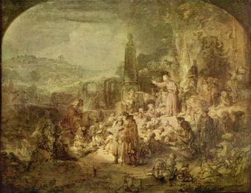 Le prêche de Jean Baptiste - Rembrandt van Rijn