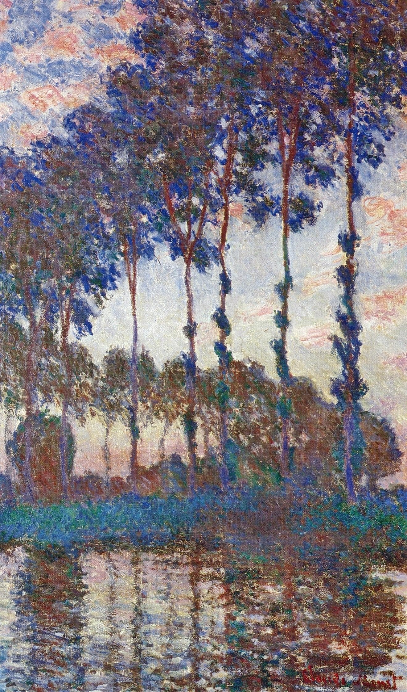 Peupliers, coucher de soleil - Claude Monet