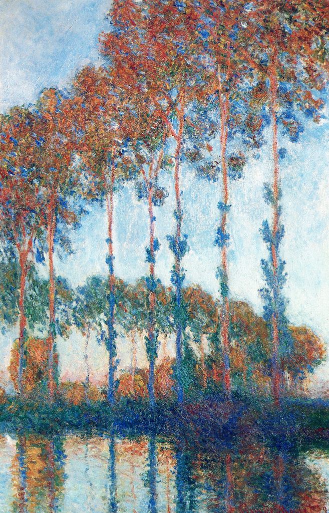 Peupliers au bord de l'Epte, effet de soleil couchant - Claude Monet