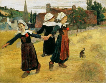 Bretonnes dansant (dansant un rond dans les meules de foin) - Paul Gauguin