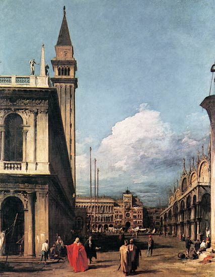 La Piazzetta contre le Torre dell`Orologio - Giovanni Antonio Canal