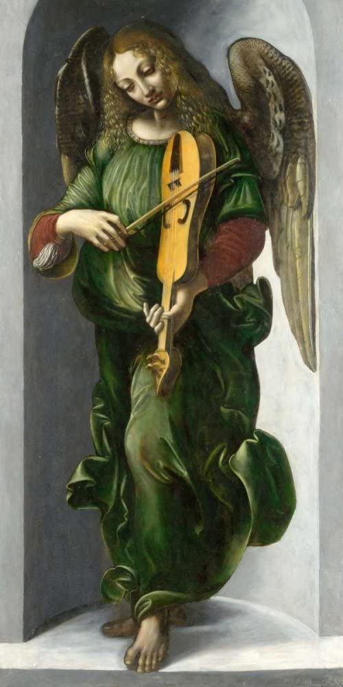 Ange en vert avec violon - Léonard de Vinci