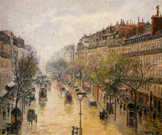 Boulevard Montmartre, pluie de printemps - Camille Pissarro