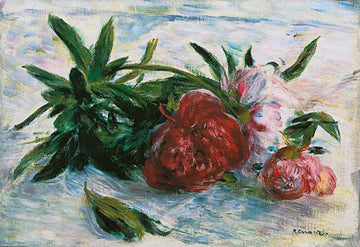 Paons sur le chiffon de table blanc - Pierre-Auguste Renoir