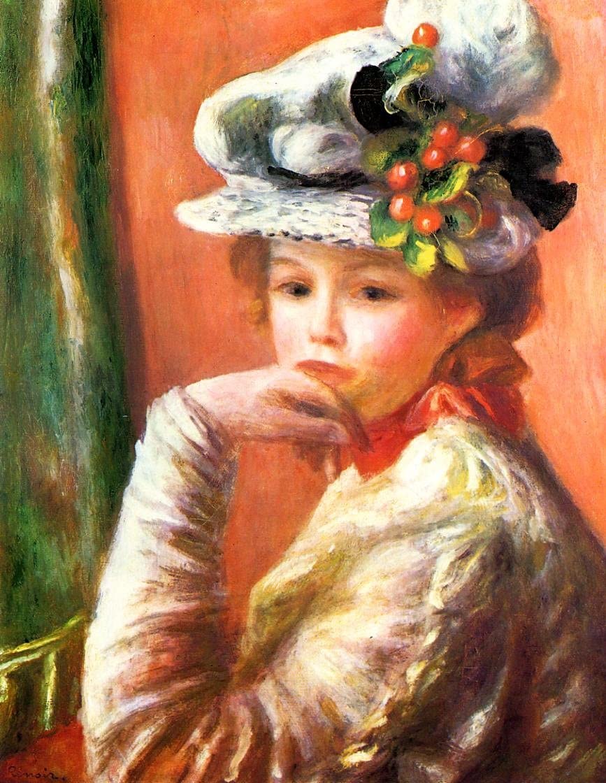 Jeune fille au chapeau blanc - Pierre-Auguste Renoir