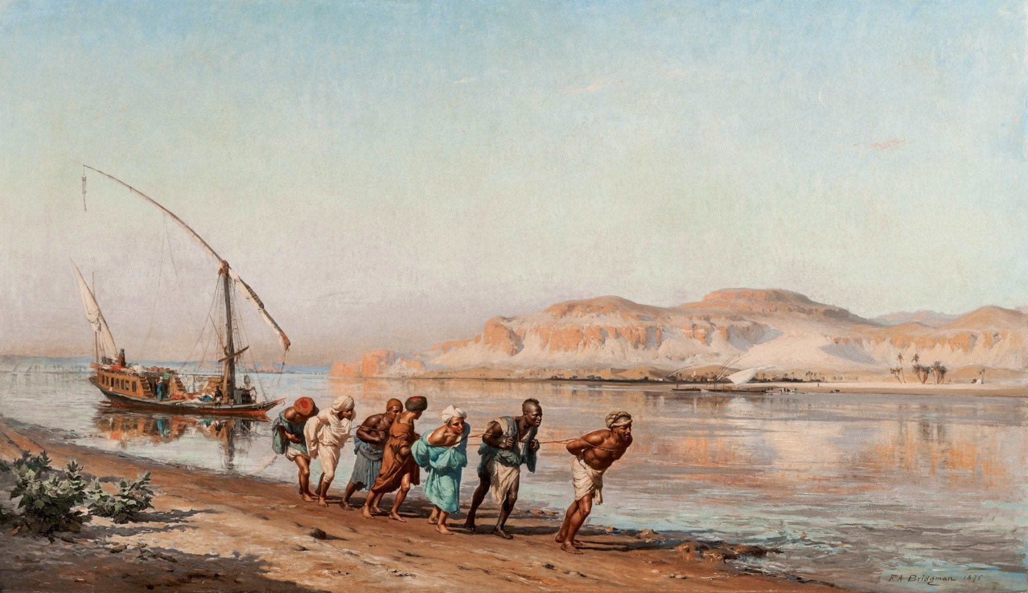 Remorquage sur le Nil - Frederick Arthur Bridgman