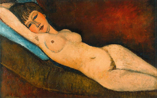 Nu Couché au coussin Bleu - Amedeo Modigliani