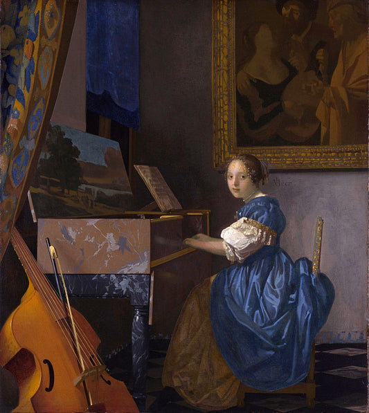 Jeune femme jouant du virginal - Johannes Vermeer