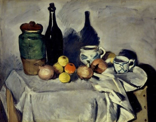 Nature morte avec des fruits et la vaisselle - Paul Cézanne