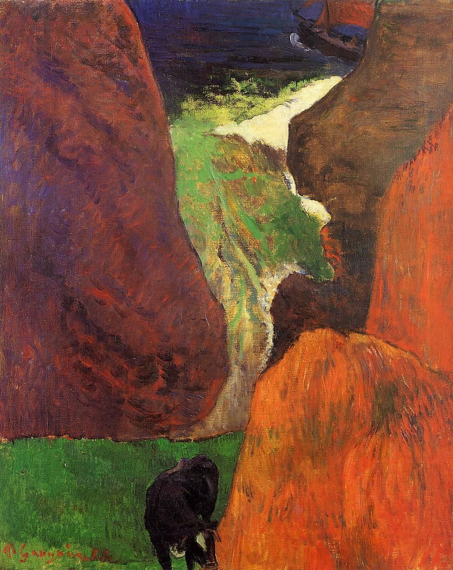 Paysage avec une vache - Paul Gauguin
