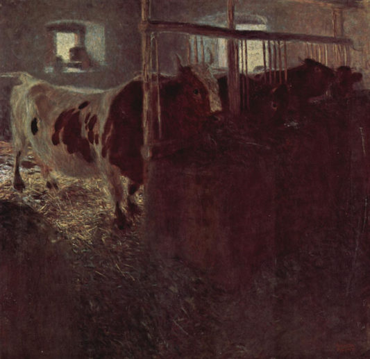 Vaches dans l'étable - Gustav Klimt
