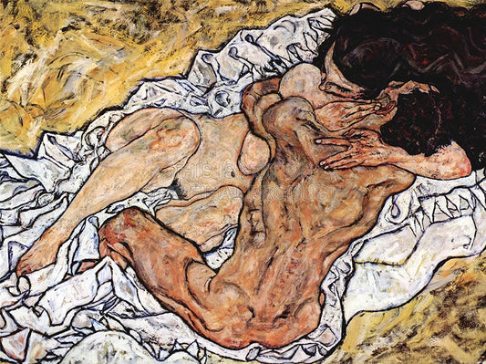 L'Étreinte (couple d'amoureux II) - Egon Schiele