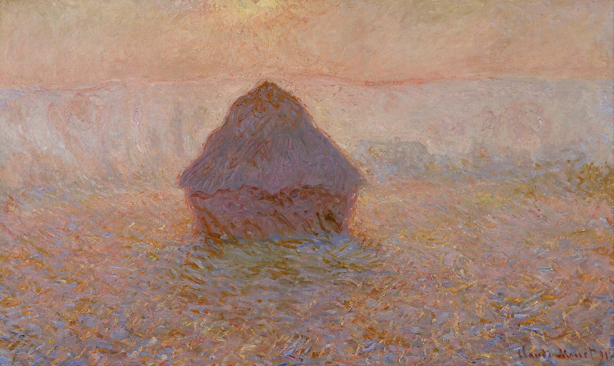 Meule (soleil dans la brume) - Claude Monet