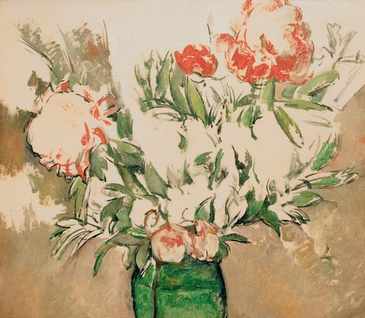 Pivoines dans une cruche verte - Paul Cézanne