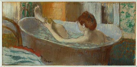 Femme dans son bain s'épongeant la jambe - Edgar Degas